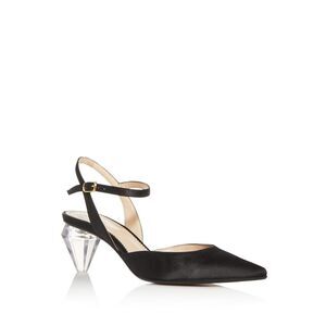 MARC JACOBS Womens Black The Slingback Toe Sculpted Heel Leather Pumps 36